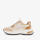 Leren dames sneakers beige goud