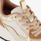 Leren dames sneakers beige goud