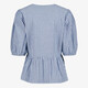 Dames blouse met strikjes blauw wit