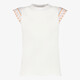 Meisjes T-shirt met geborduurde mouwen wit