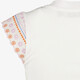 Meisjes T-shirt met geborduurde mouwen wit