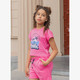 Cropped meisjes T-shirt roze