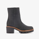 Leren dames boots met hak zwart