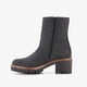 Leren dames boots met hak zwart