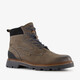 Output leren heren veterboots grijsbruin