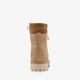 Leren dames veterboots beige