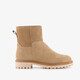 Leren dames boots beige