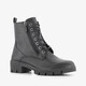 Leren dames veterboots zwart