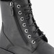 Leren dames veterboots zwart