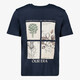Heren T-shirt met backprint blauw