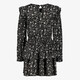 Meisjes jurk met bloemenprint zwart wit