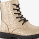 Meisjes veterboots met luipaardprint goud