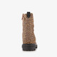 Suède meisjes veterboots met luipaardprint