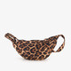 Dames schoudertas met panterprint bruin