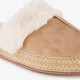 Gevoerde dames instap pantoffels beige