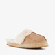 Gevoerde dames instap pantoffels beige