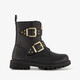 Meisjes biker boots met studs zwart