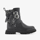 Meisjes biker boots met stippen zwart