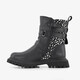 Meisjes biker boots met stippen zwart