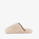 Dames instap teddy pantoffels beige