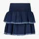 Meisjes denim rok met rafelranden
