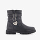 Meisjes biker boots met hartje zwart