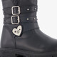 Meisjes biker boots met hartje zwart