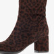 Dames luipaard enkellaarsjes met hak