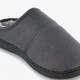 Heren instap pantoffels met teddy voering grijs