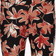 Dames flared broek met bladerenprint zwart bruin