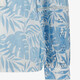 Dames blouse met print en broderie blauw wit
