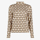 Dames top met lange mouwen en print beige