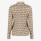 Dames top met lange mouwen en print beige
