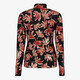Dames top met lange mouwen en bladerenprint