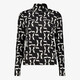 Dames top met lange mouwen en print zwart wit