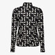 Dames top met lange mouwen en print zwart wit