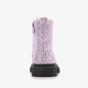 Leren meisjes veterboots roze met zwarte stipjes