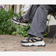 Dames dad sneakers zwart beige