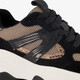 Dames dad sneakers zwart beige
