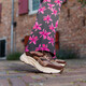 Dames dad sneakers bordeauxrood bruin
