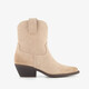 Suede dames western laarzen beige