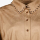 Dames blouse met studs camel