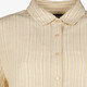 Dames blouse met lurex strepen beige