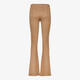 Dames flared broek met print en glitters beige goud