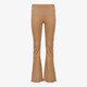 Dames flared broek met print en glitters beige goud