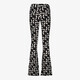 Dames flared broek met print zwart wit