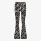Dames flared broek met print zwart wit