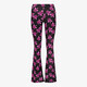 Dames flared broek bruin met bloemenprint zwart