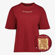Dames T-shirt met backprint bordeauxrood