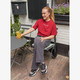 Dames T-shirt met backprint bordeauxrood